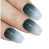 Bling Art False Nails Black Gel Ombre Ballerina Coffin 24