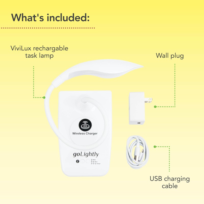 goLightly by ViviLux LED Rechargeable Desk Lamp with Wireless Charging