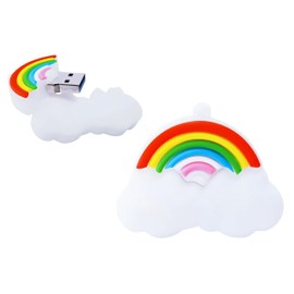 Ecoodisk 128GB USB 3.0 Flash Drive Cartoon Novelty Rainbow Memory Stick Silicone Rubber Pendrive