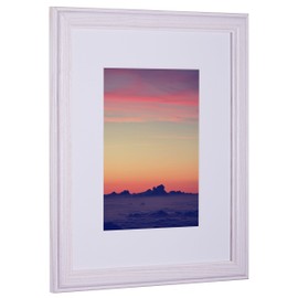 Craig Frames Wiltshire 236 Simple Hardwood Picture Frame with Single White Mat, Displays a 5 x 7 Inch Print with The Mat or 8 x 10 Inch Without The Mat,