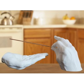 Hand Incense Holder - Incense Burner Ash Catcher, Handcrafted Incense Stick Holder with Ash Catcher, Artisan Incense Burner for Meditation & Yoga (White)