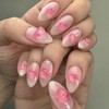 MERVF Almond Press on Nails Medium Fake Nails Pink Aura