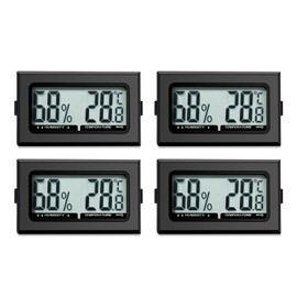 Digital Thermometer Indoor Hygrometer Mini Hygrometer Thermometer Indoor Reptiles Digital Hygrometer for Office, Kitchen, LCD Thermometer Incubator, Thermometer Greenhouse (4)