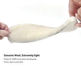 Premium Sheepskin Replacement Insoles for Women & Men, Thick Fluffy Fleece Wool Inserts for Slippers,Boots