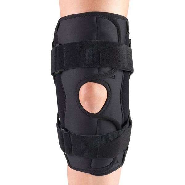 OTC Knee Stabilizer Wrap, Hinged Bars, Orthotex, Black, Medium