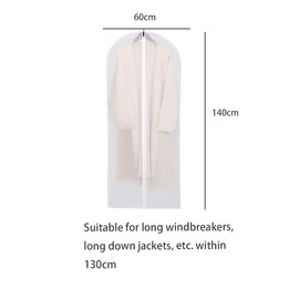 Garment Covers Dustproof Clothes Covers Moth Proof Coat Bag with Zip PEVA Translucent Dress Cover Waterproof Anti-mite Breathable Suit Protector 5pcs (60x140cm)