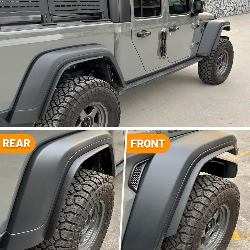 Front & Rear Fender Liner Fender Trim Extension Protector for