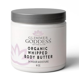 Glimmer Goddess Manteca corporal orgánica de 8 oz (coco y vainilla)