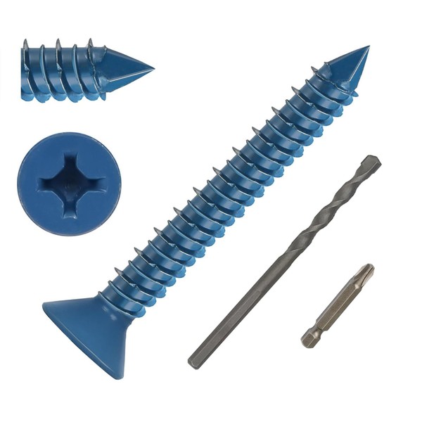 Wavanta 30 PCS M6.5 x 45mm Concrete Screws Anchor, Blue