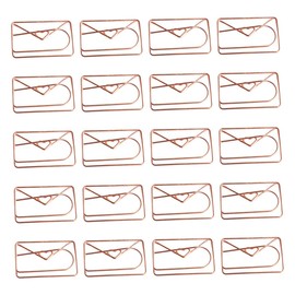 Operitacx 20pcs Love Envelope The Office Decor Wrapping Paper Mini Envelopes for Money Binder Paper Clips Paper Bookmarks Decor for Office Journal Stationery Office Decore Rose Gold Iron