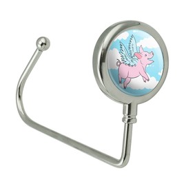 GRAPHICS & MORE Flying Pig in The Clouds Purse Bag Hanger Holder Hook