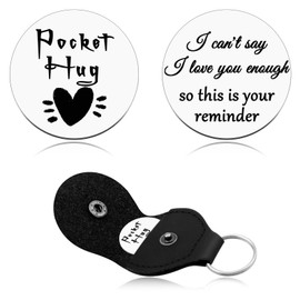 Heigebi Valentines Day Gifts for Him Boyfriend Husband from Girlfriend Wife Pocket Hug Token Anniversary Christmas Birthday Present for Women Men Romantic Couples Gift Double Sided Message Engraved