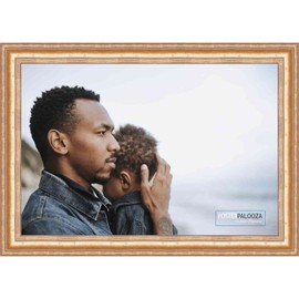 Poster Palooza A3 16.5x11.7 Traditional Gold Complete Wood Picture Frame with UV Acrylic Plexiglass, Foam Board Backing & Hardware Included