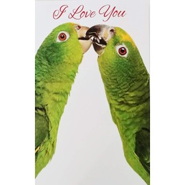 I knew from the first minute I saw you that we would be together forever - Romantic Greeting Card with Green Parrots (Husband Wife Fiance Wedding Anniversary Birthday Valentine's Day Just Because)