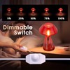 NOTOC Dimmable Mushroom lamp,red Glass Mushroom Bedside Table Lamp,Village Style