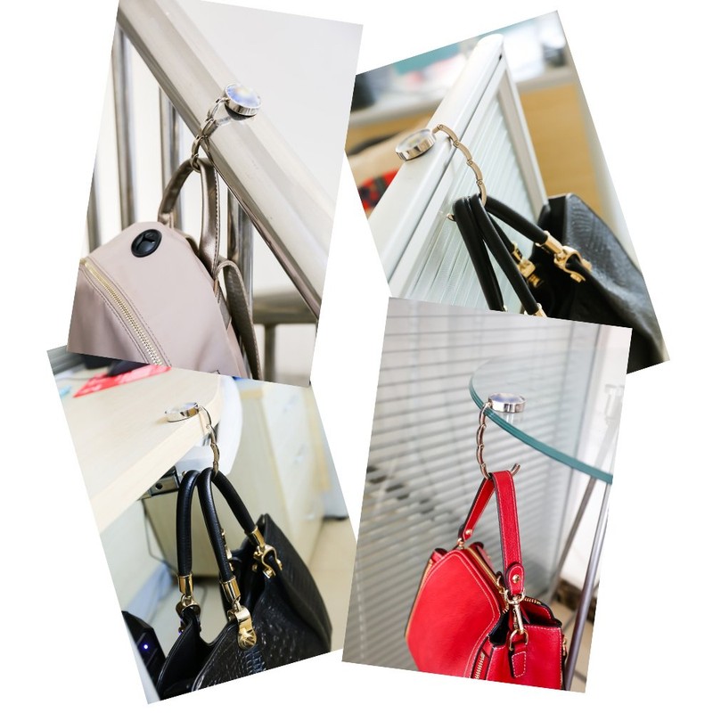 JISEN Portable Handbag Hanger Table Bar Purse Instant Swivel Top