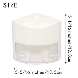 Zyners Rotating Pen Pencil Holder 360-Degree with Drawer, 5 Compartments Desk Stationary Cosmetic Makeup Brushes Holder for Dressing Table, Home, Office, Desktop(White)