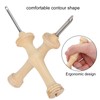 2Pcs Punch Needle Embroidery Kit Wooden Handle Yarn Needle DIY