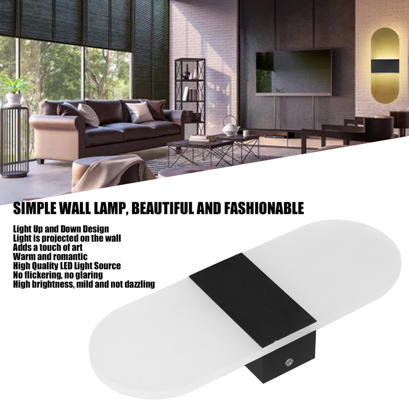 LED Wall Light Acrylic 360° Up Down 6W Warm Modern