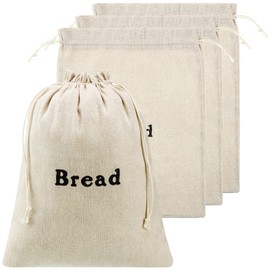 Woanger Linen Bread Bags - Reusable Bread Storage for Homemade Loaves & Pastries - Unbleached, 12 x 15 Inch - Perfect for Bakery, Picnic, Wedding & Camping (6 Pieces)