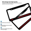 Thin Red Line License Plate Frames - 2 pcs Black