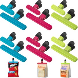 Clips para Bolsas de Alimentos 12 Piezas, pinzas de cocina para cerrar, chip bag clips con Agarre Hermético, Adecuado Para Bocadillos, Cocina Familiar, Oficina