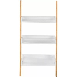 House of Living Art Ladder Shelf 3-Tier Bamboo and MDF Shelving Rack Organizer
