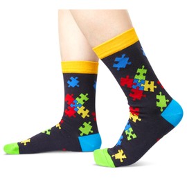 HAPPYPOP Gifts for Autistic Adults Women Men - Best Autism Awareness Gifts for Mom Dad Teacher, Autistic Autism Puzzle Socks