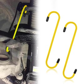 Piburth 2PCS Brake Caliper Hangers, Brake Caliper Hooks with Rubber Tips, Automotive Brake Tools for Braking, Bearing, Axle and Suspension Work (Yellow)