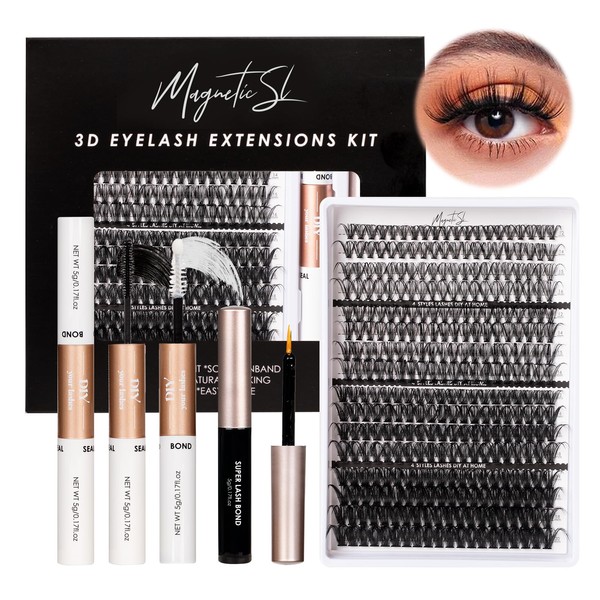 Volume Individual-Eyelashes 320PCS DIY Lash Extension Kit 12-20mm MIX Fluffy