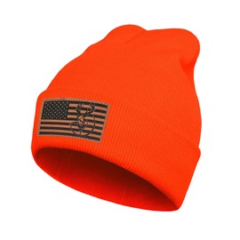 Hunting Beanie Hunting Gifts Men's Beanie Winter Knit Hat Gifts for Dad Husband Grandpa Father's Day Christmas Birthday Gifts Leather Pattern Skull Caps