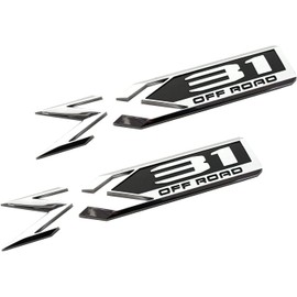 Pair Set Sierra 1500 X31 Off Road Emblems 3D Rear Bodyside Truck Bed Decal Badge Nameplate Replacement for 2019-2022 Sierra 84682662 (Chrome Black)