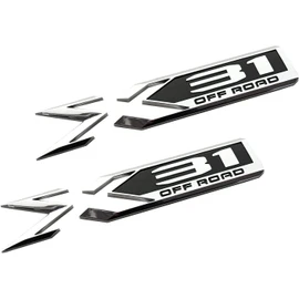Pair Set Sierra 1500 X31 Off Road Emblems 3D Rear Bodyside Truck Bed Decal Badge Nameplate Replacement for 2019-2022 Sierra 84682662 (Chrome Black)