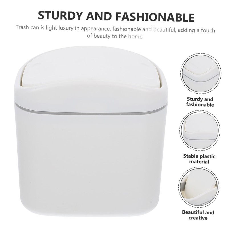 Ciieeo Light Luxury Desktop Trash Can with Lid Stylish Household