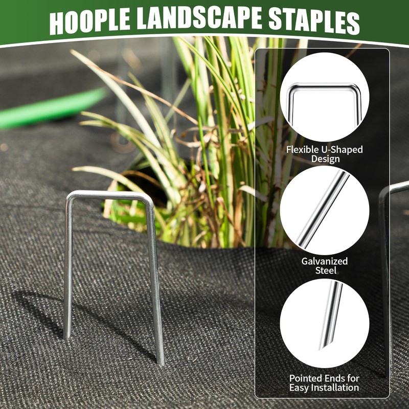 50 Pack 8 Inch Landscape Staples 11 Gauge Heavy Duty