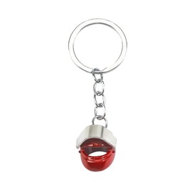 Motorcycle Helmet Keyring Mini 3D Helmet Metallic Keyring Motorcyclist Moped Accessories Gift for Men Women Red