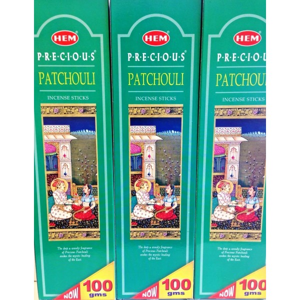 Hem Precious Patchouli Incense Sticks -100g X 3 Packs -