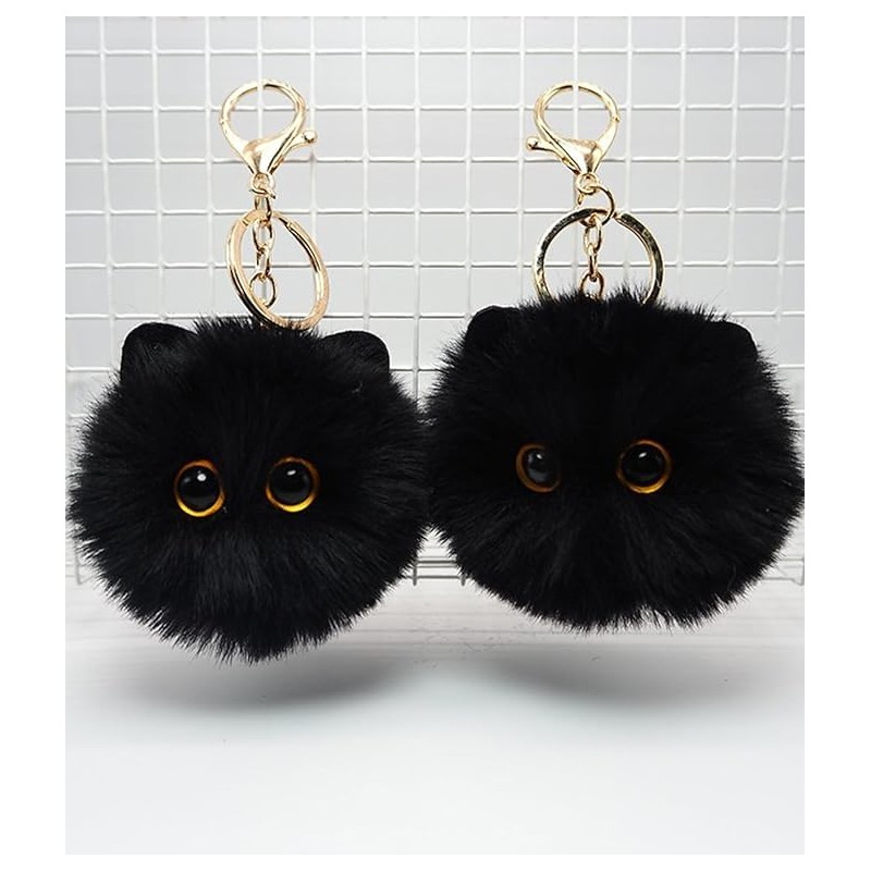 Soft cute cat plush ball keychain Fluffy