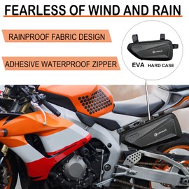 UROUK Motorcycle Tool Bag 1.5L Motorcycle Storage Bags EVA Hard Case Waterproof Motorcycle Bag (Left Bag)