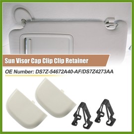 HOPESPANNER 2 Set Beige Iron Sun Visor Cap Clip Clip Retainer No.DS7Z-54672A40-AF/DS7Z4273AA/DS7Z-9904132-A for Ford Fusion 2013-2016 for Lincoln MKZ 2013-2016 Replace Parts Vehicle Components
