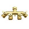 4 Way Brass Tap Connector,Hose Pipe Splitter 3/4 Inch Hose