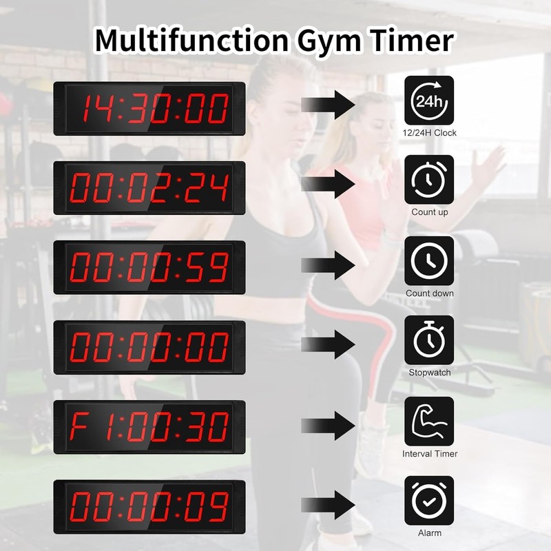 Gym Timer Portable Gym Clock with Start/Stop Button,Interval Timers Stopwatch