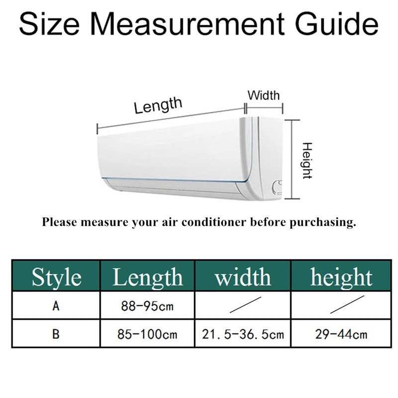 Air Conditioner Dust Cover for Wall-Mounted ACs, Protects Most Split-Type