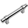 Cosmas 161-3.5CH Polished Chrome Contemporary Bar Cabinet Handle Pull - 3-1/2" Inch (89mm) Hole Centers - 3.5 Inch