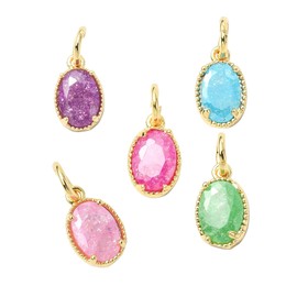 LiQunSweet - Abalorio de crucifijo de latón con circonita cúbica, oro de la suerte, amor dulce y corazón, encantos de Jesús a granel para pulsera, joyería, manualidades, No es una piedra preciosa