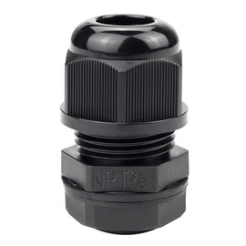 XHF 50 Pcs 3/8" IP68 Strain Relief Nylon Cord Grip Waterproof NPT Cable Glands Adjustable UL Listed and RoHS Compliant(Black)