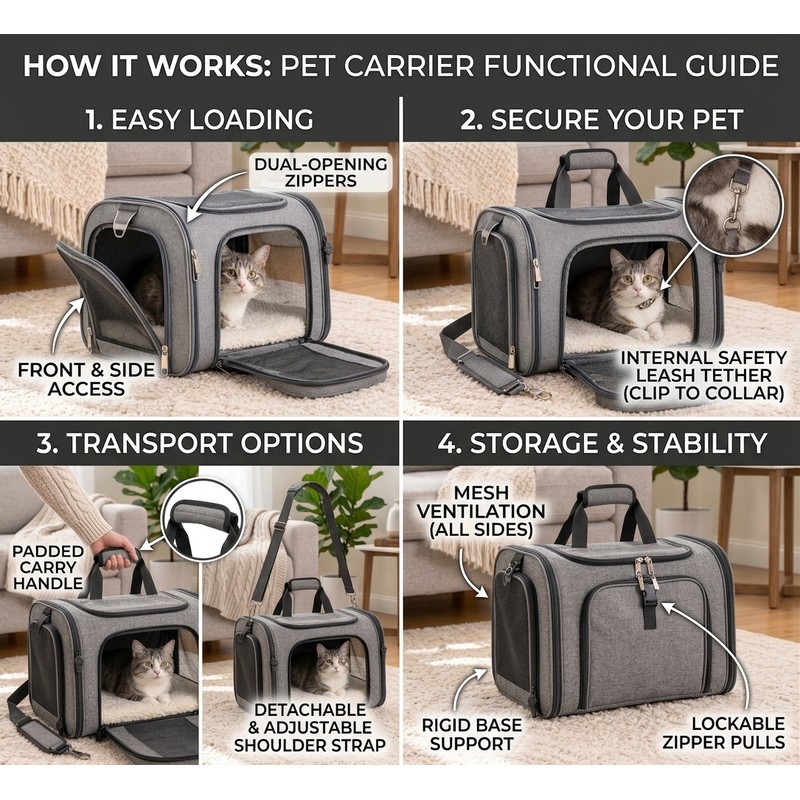 Dog Carrier for Small Medium Cats Puppies up to 15