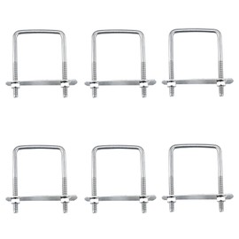 Vexran U-bolts M6, U bolts, square bracket 50 x 80 mm, U screws, stainless steel with square U bracket with thread, with 12 nuts and 6 frame plates, suitable for automobiles, pipes, industry