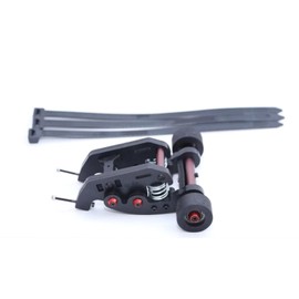 QingLeng Nylon Sturdy & Stable Wheelie Bar with Dual Spring Buffer for Traxxas 1/8 Sledge Monster Truck #95076-4 - Black Wheels