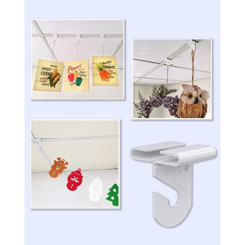 NACETURE 30 PCS Drop Ceiling Hook for Hanging – 10